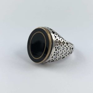 anello-uomo-turcomanno-onice-nero-argento-925-cornice-online