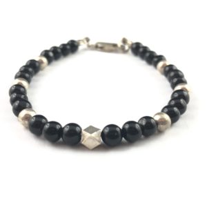 bracciale-uomo-argento-925-onice-nero-5-pepite-online