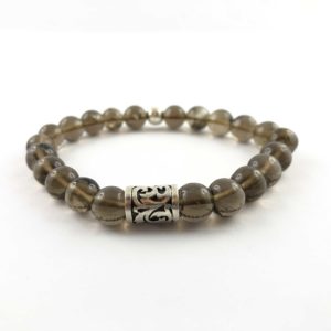 bracciale-uomo-argento-925-pietra-quarzo-fumè-inserto-pallina-online