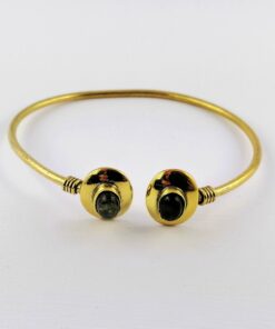 Bracciale-ottone-pietra-labradorite-taglio-ovale