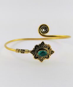 Bracciale-ottone-pietra-pasta-turchese-taglio-ovale