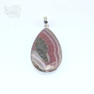 Ciondolo-pietra-rodocrosite -inserti-pirite-montata-argento-925-forma-goccia